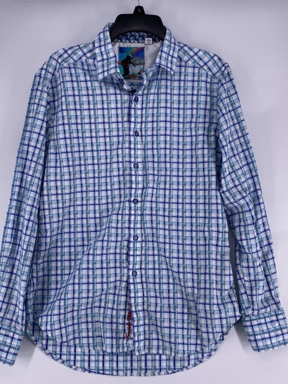 Robert Graham Plaid Skull Trim Button Down Shirt Men 1XLT Tall